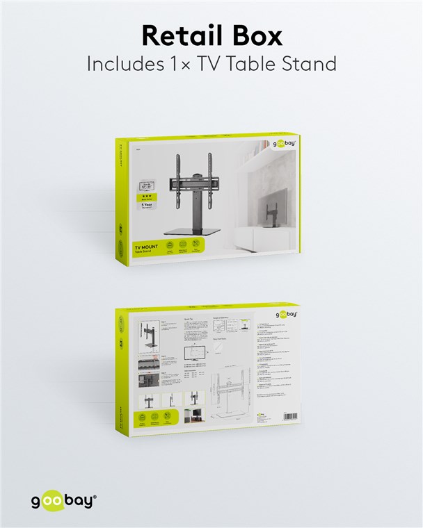 TV-Standfuß Basic Fix - für Fernseher und Monitore zwischen 32 und 55 Zoll (81-140 cm), schwenkbar TV-Standfuß Basic Fix - für Fernseher und Monitore zwischen 32 und 55 Zoll (81-140 cm), schwenkbar