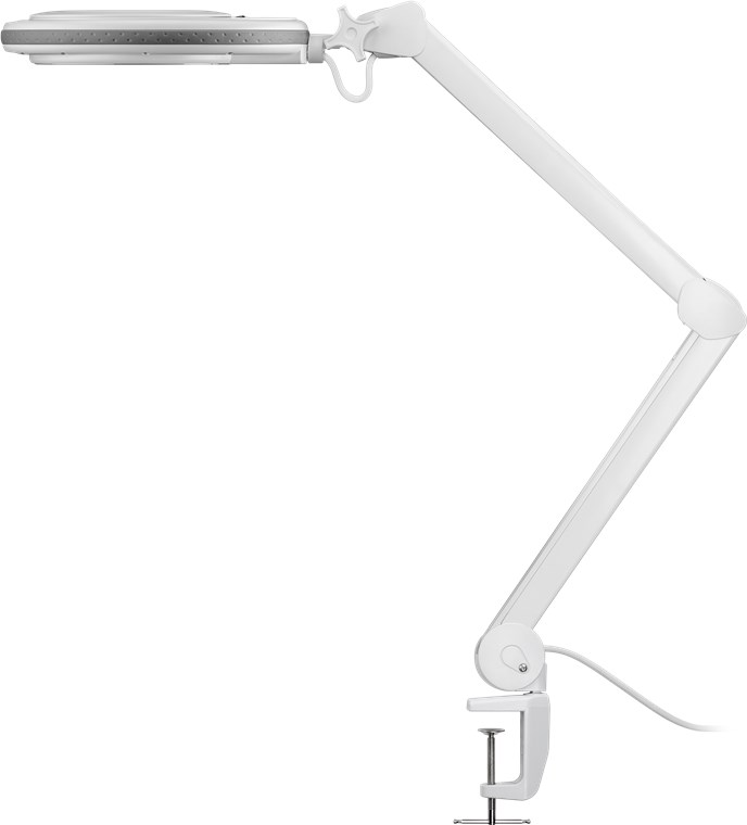 LED Klemm-Lupenleuchte 7,5 W - 127 mm Kristall-Glaslinse, 1,75-fache Vergrößerung, 3 Dioptrien, 520 lm LED Klemm-Lupenleuchte 7,5 W - 127 mm Kristall-Glaslinse, 1,75-fache Vergrößerung, 3 Dioptrien, 520 lm