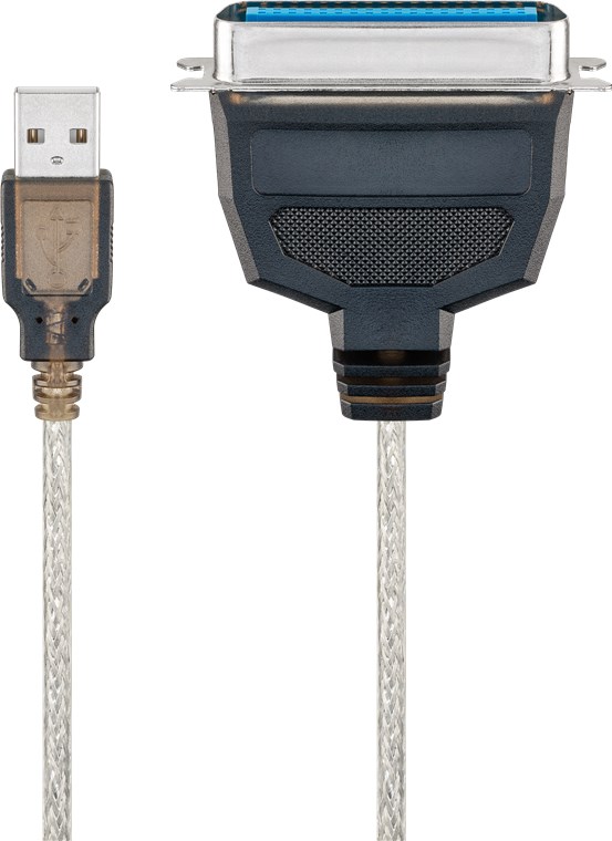 USB-Druckerkabel Transparent USB-Druckerkabel Transparent - Kabellänge 1.5 m - USB 2.0-Stecker (Typ A) > Centronics-Stecker (36-Pin)