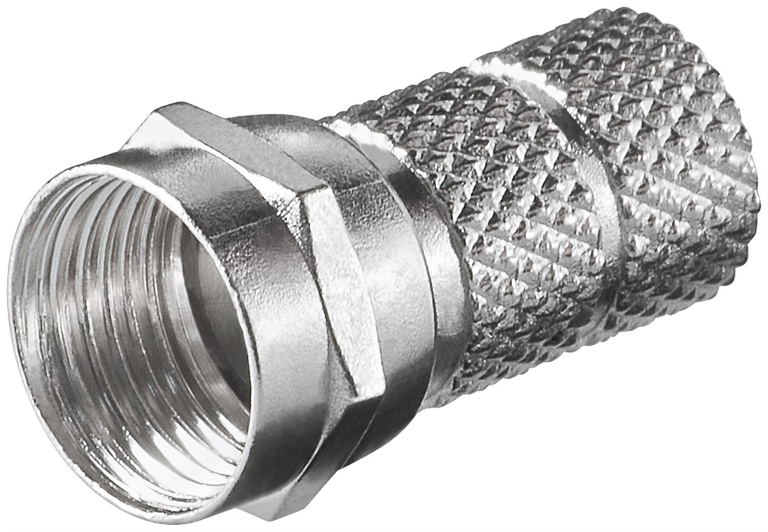 Aufdreh-F-Stecker 6,5 mm Aufdreh-F-Stecker 6,5 mm - Anschluss, Gehäusematerial Zink - Zink-Nickel