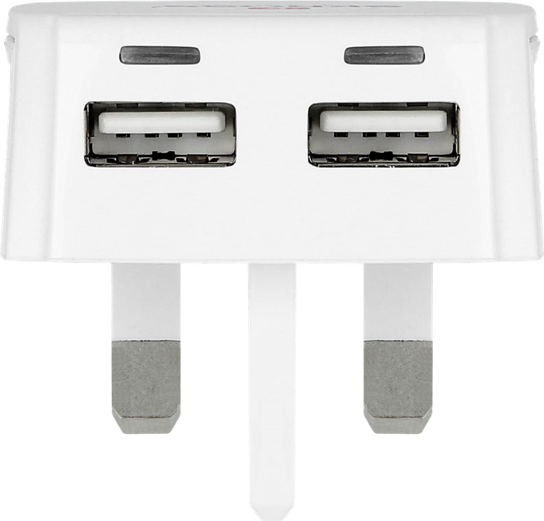 UK - USB Charger - lädt schnell und gleichzeitig bis zu zwei USB Geräte (2,4A)