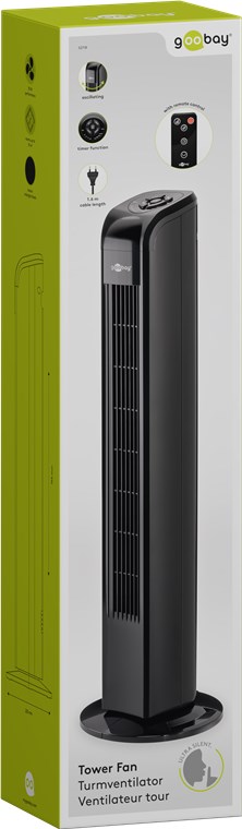Turmventilator mit Fernbedienung - oszillierender, leiser Säulenventilator mit Stromkabel Turmventilator mit Fernbedienung - oszillierender, leiser Säulenventilator mit Stromkabel