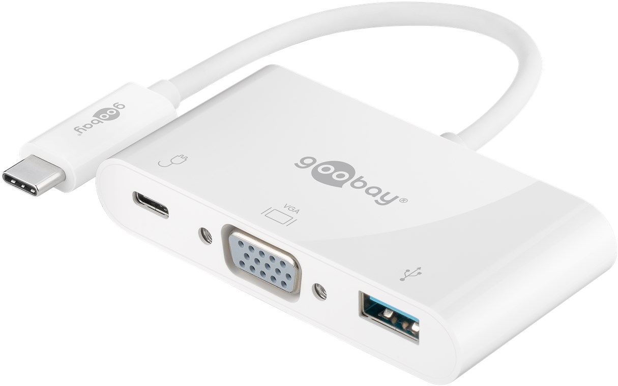 USB-C™ Multiport-Adapter USB 3.0+VGA+C PD, weiß - Verbrauchseinheit 1 Stk. im Polybeutel - erweitert ein USB-C™ Gerät um einen USB 3.0- und einen VGA-Anschluss USB-C™ Multiport-Adapter USB 3.0+VGA+C PD, weiß - Verbrauchseinheit 1 Stk. im Polybeutel - erweitert ein USB-C™ Gerät um einen USB 3.0- und einen VGA-Anschluss