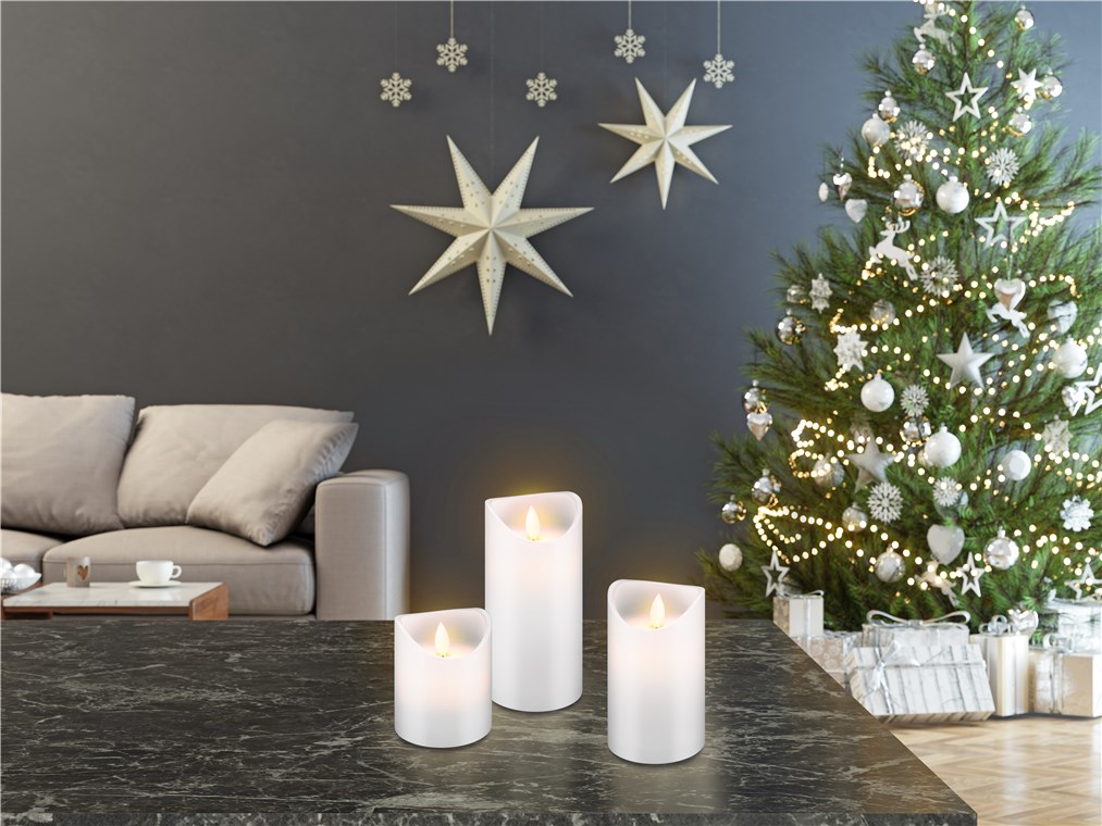 3er-Set LED-Echtwachs-Kerzen, weiß - wunderschöne und sichere Lichtlösung für viele Bereiche wie Haus und Loggia, Büros, oder Schulen 3er-Set LED-Echtwachs-Kerzen, weiß - wunderschöne und sichere Lichtlösung für viele Bereiche wie Haus und Loggia, Büros, oder Schulen