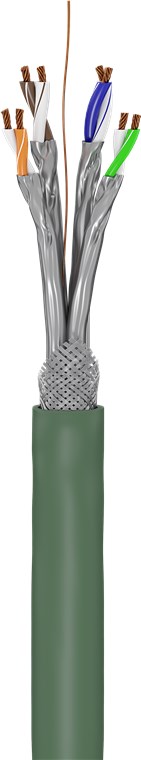 CAT 6A Netzwerkkabel, S/FTP (PiMF), Grau - Kabellänge 305 m - Kupferleiter (CU), AWG 26/7 (stranded), halogenfreier Kabelmantel (LSZH)