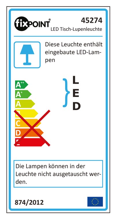 LED-Stand-Lupenleuchte easy line - 100 mm Glaslinse, 1,75-fache Vergrößerung, 3 Dioptrien, 83-417 lm