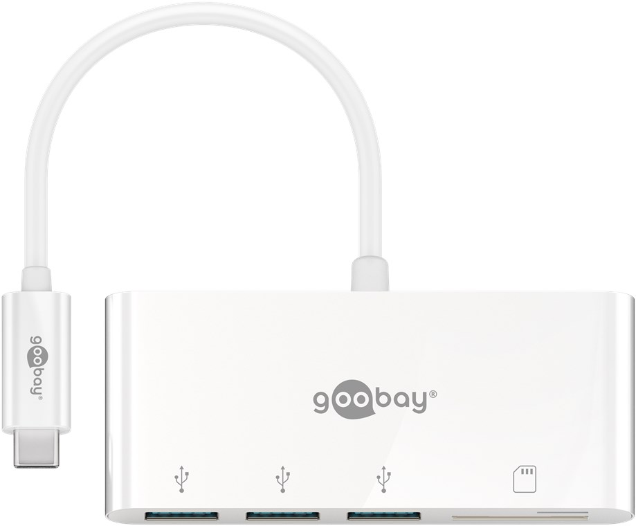 USB-C™ Multiport Adapter CardReader - erweitert ein USB-C™ Gerät um drei USB 3.0 Anschlüsse sowie einen Kartenschacht für SD/MMC- und Micro SD-Karten