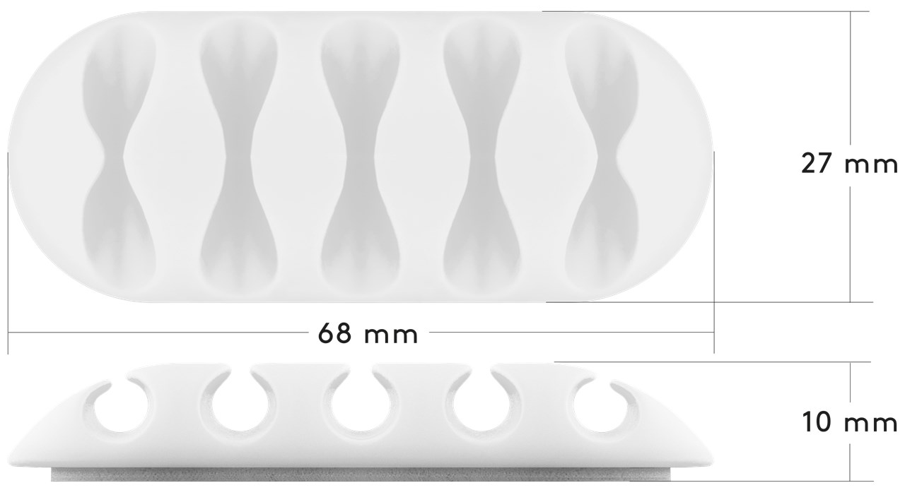 Kabelmanagement-Set, weiß - Farbversion Weiß - 5er-Set zum Ordnen und Fixieren, ablösbar