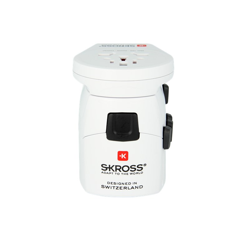 World Adapter PRO World & USB - geeignet für alle geerdeten und ungeerdeten Geräte (2- und 3-polig), mit integriertem USB-Ladegerät