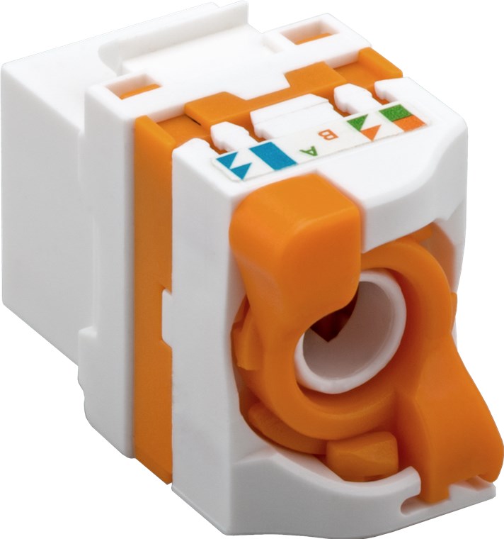 Keystone Modul RJ45 CAT 6, UTP - 16,6 mm breit, Klemmleiste für werkzeugfreie LSA-Montage, drehbarer Aufsatz Keystone Modul RJ45 CAT 6, UTP - 16,6 mm breit, Klemmleiste für werkzeugfreie LSA-Montage, drehbarer Aufsatz
