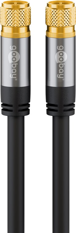 SAT Antennenkabel (135 dB typ), 4x geschirmt - Kabellänge 10 m - vergoldet, F-Stecker > F-Stecker