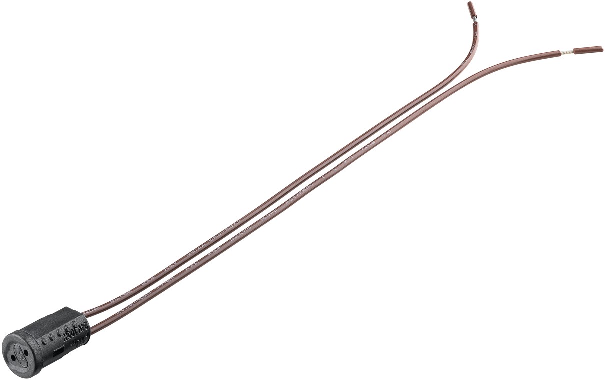 G4 Lampenfassung mit Zwillingslitze G4 Lampenfassung mit Zwillingslitze - max. 100 W/24 V (DC), 0,15 m Kabel, PPS