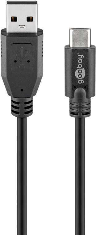 USB 2.0 Kabel USB-C™ auf USB A, schwarz - Kabellänge 3 m - geeignet für Geräte mit USB-C™ Anschluss