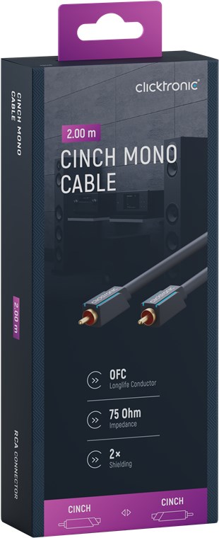 Cinch-Kabel, mono - Kabellänge 2 m - Premium-Kabel|1x Cinch-Stecker 1x Cinch-Stecker|2,0 m|OFC-Innenleiter Cinch-Kabel, mono - Kabellänge 2 m - Premium-Kabel|1x Cinch-Stecker 1x Cinch-Stecker|2,0 m|OFC-Innenleiter