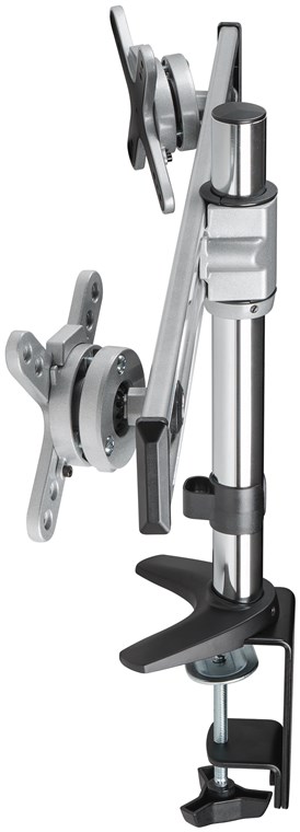 Monitorhalterung TWIN - zur Tischmontage für zwei Bildschirme, höhenverstellbar, (schwenkbar und neigbar) bis 8kg Monitorhalterung TWIN - zur Tischmontage für zwei Bildschirme, höhenverstellbar, (schwenkbar und neigbar) bis 8kg