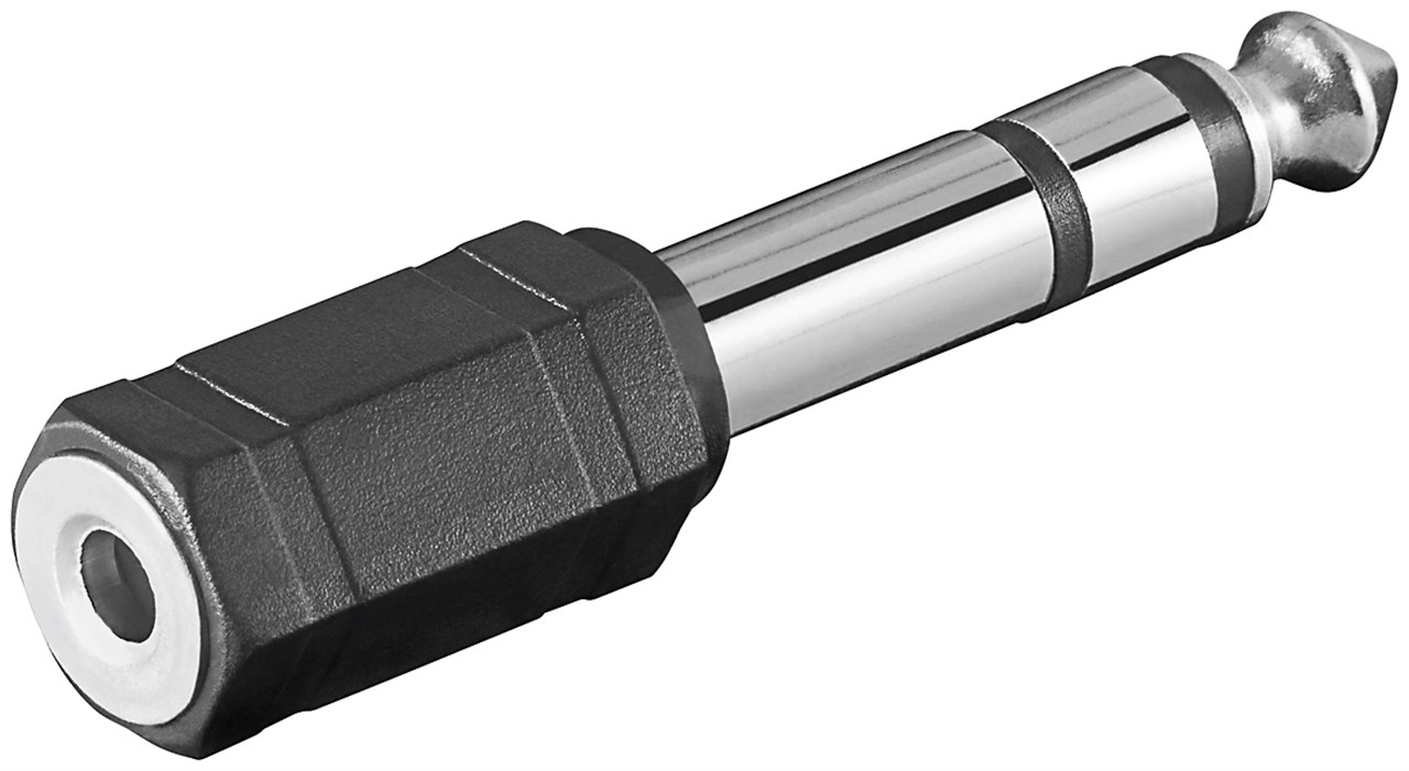 Kopfhörer Adapter, AUX Klinke 6,35 mm zu 3,5 mm Kopfhörer Adapter, AUX Klinke 6,35 mm zu 3,5 mm - Anschluss, Typ Klinke 6,35 mm Stecker (3-Pin, stereo) - 1x 6,35-mm-Klinkenstecker (3-polig, stereo) > 1x 3,5-mm-Klinkenkupplung (3-polig, stereo)