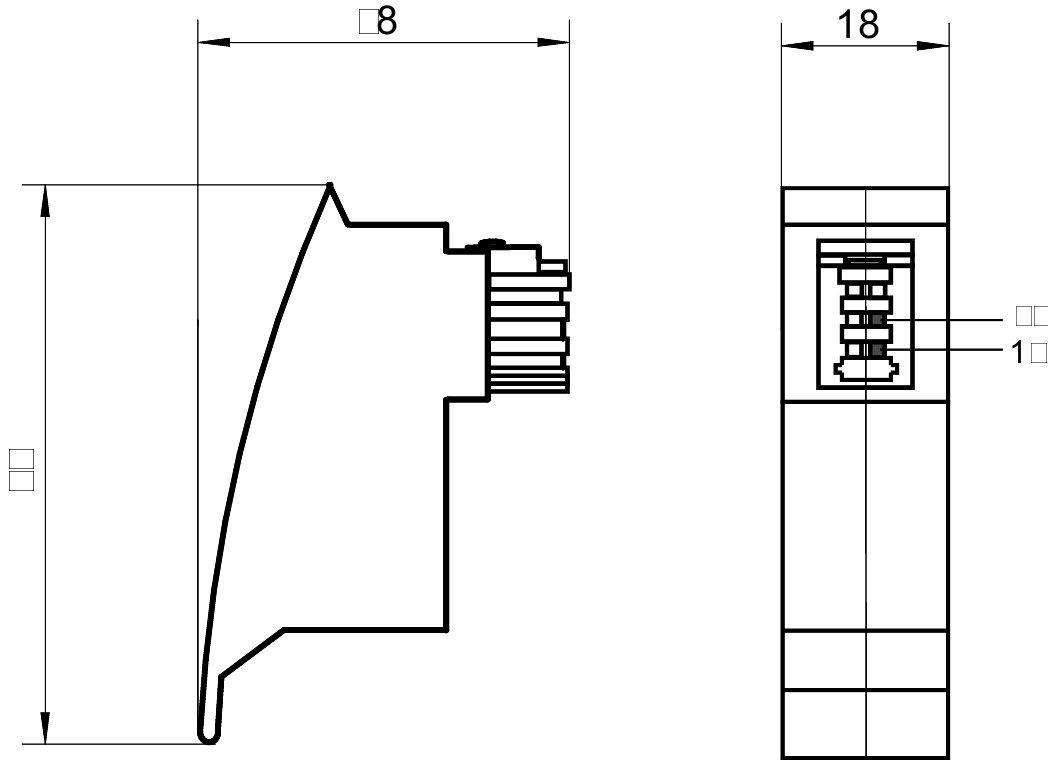 TAE Telefon Adapter Stecker - TAE-F-Stecker (PIN 1/2) > RJ45-Buchse (8P2C) (PIN 1/8)