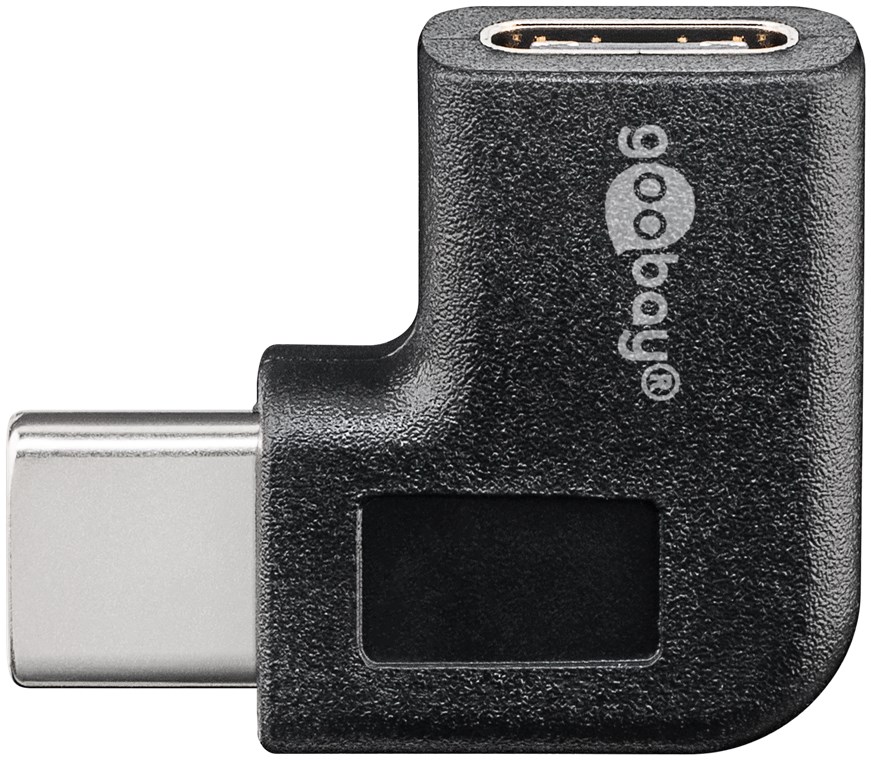 Adapter USB-C™ auf USB-C™ 90°, schwarz - USB-C™-Buchse > USB-C™-Stecker Adapter USB-C™ auf USB-C™ 90°, schwarz - USB-C™-Buchse > USB-C™-Stecker