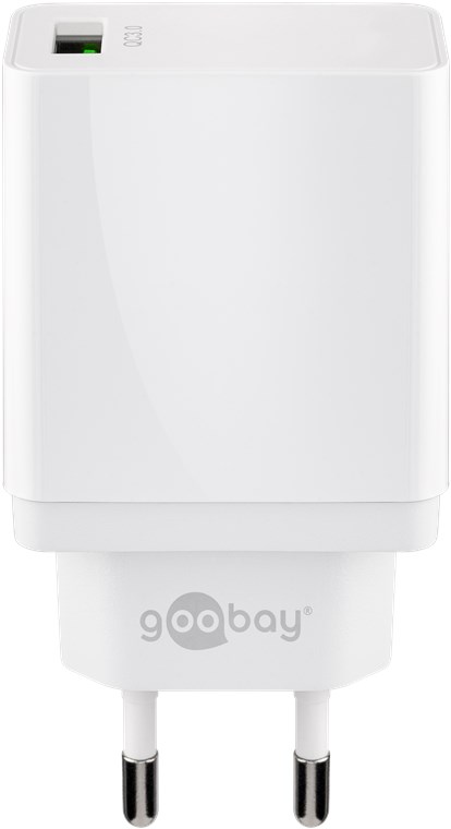 USB Schnellladegerät QC3.0 (18W) weiß USB Schnellladegerät QC3.0 (18W) weiß - lädt bis zu 4x schneller als Standardladegeräte