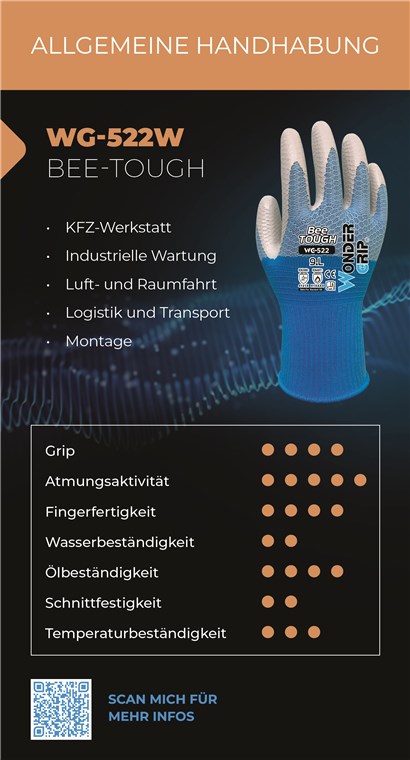 WG-522W - Größe L/9 - KFZ-Werkstatt, Luft- und Raumfahrt, Industrielle Wartung, Montage, Logistik & Transport