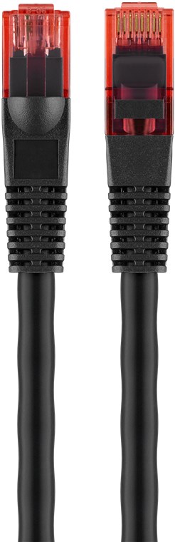 CAT 6 Outdoor-Patchkabel, U/UTP, Schwarz - Kabellänge 30 m - Kupferleiter (CU), 2-fach Außenmantel (PE) CAT 6 Outdoor-Patchkabel, U/UTP, Schwarz - Kabellänge 30 m - Kupferleiter (CU), 2-fach Außenmantel (PE)