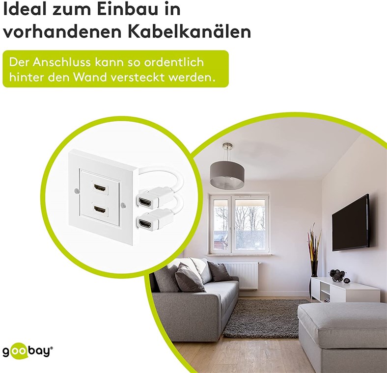 HDMI™-Wanddose - 2x HDMI™-Buchse (Typ A) > 2x HDMI™-Buchse (Typ A)