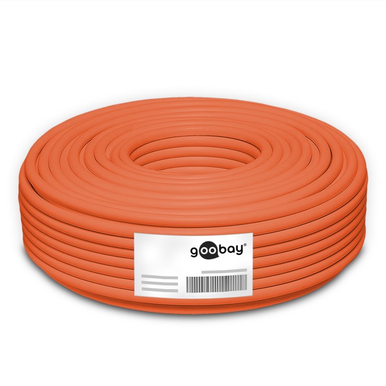 CAT 7A Netzwerkkabel, S/FTP (PiMF), Orange - Kabellänge 100 m - Kupferleiter (CU), AWG 23/1 (solid), halogenfreier Kabelmantel (LSZH) CAT 7A Netzwerkkabel, S/FTP (PiMF), Orange - Kabellänge 100 m - Kupferleiter (CU), AWG 23/1 (solid), halogenfreier Kabelmantel (LSZH)