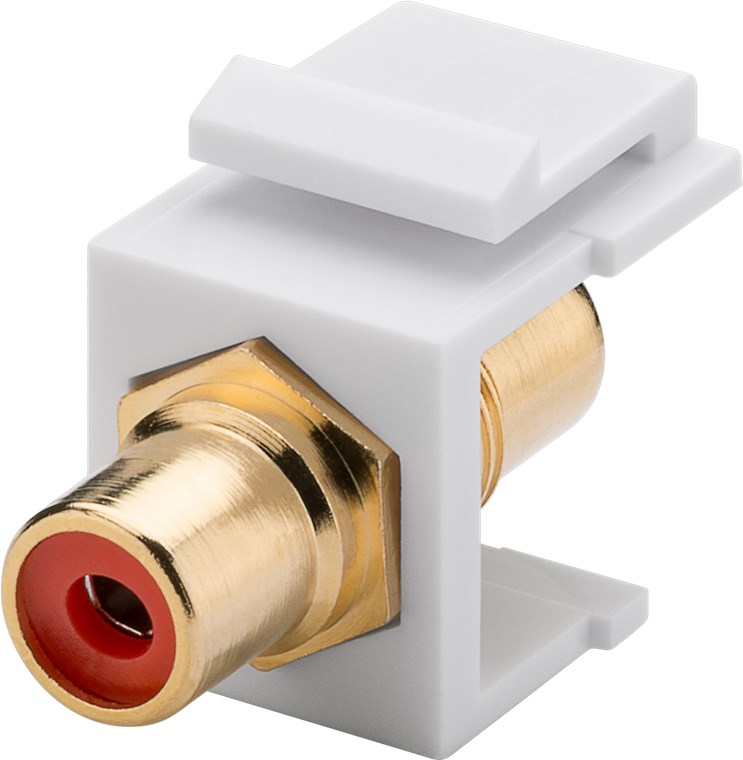 Keystone Modul Cinch/RCA Keystone Modul Cinch/RCA - Farbversion Rot - 2x Cinch-Buchse, Rot, vergoldet