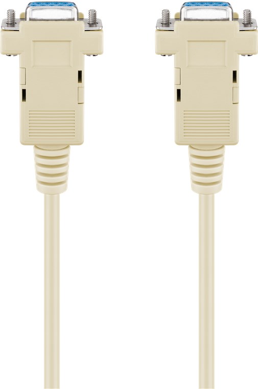 D-SUB 9 pin Anschlusskabel, Buchse/Buchse, seriell 1:1 D-SUB 9 pin Anschlusskabel, Buchse/Buchse, seriell Nullmodem - Kabellänge 2 m