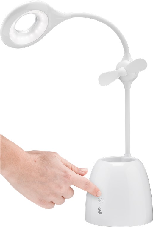 LED Schreibtischleuchte Fan + Pen Box - Innenbeleuchtung für Arbeitszimmer, Kinderzimmer, Schlafzimmer oder Büro