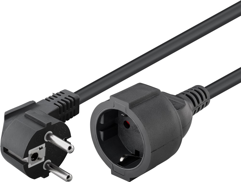 Verlängerung Schutzkontakt, 3 m, Schwarz - Kabellänge 3 m - Schutzkontaktstecker (Typ F, CEE 7/7) > Schutzkontaktbuchse (Typ F, CEE 7/3) Verlängerung Schutzkontakt, 3 m, Schwarz - Kabellänge 3 m - Schutzkontaktstecker (Typ F, CEE 7/7) > Schutzkontaktbuchse (Typ F, CEE 7/3)