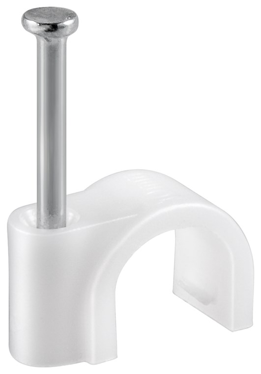 Kabelschelle, weiß Kabelschelle, weiß - Höhe 10.4 mm - Befestigung für Kabel mit Durchmesser bis 9 mm