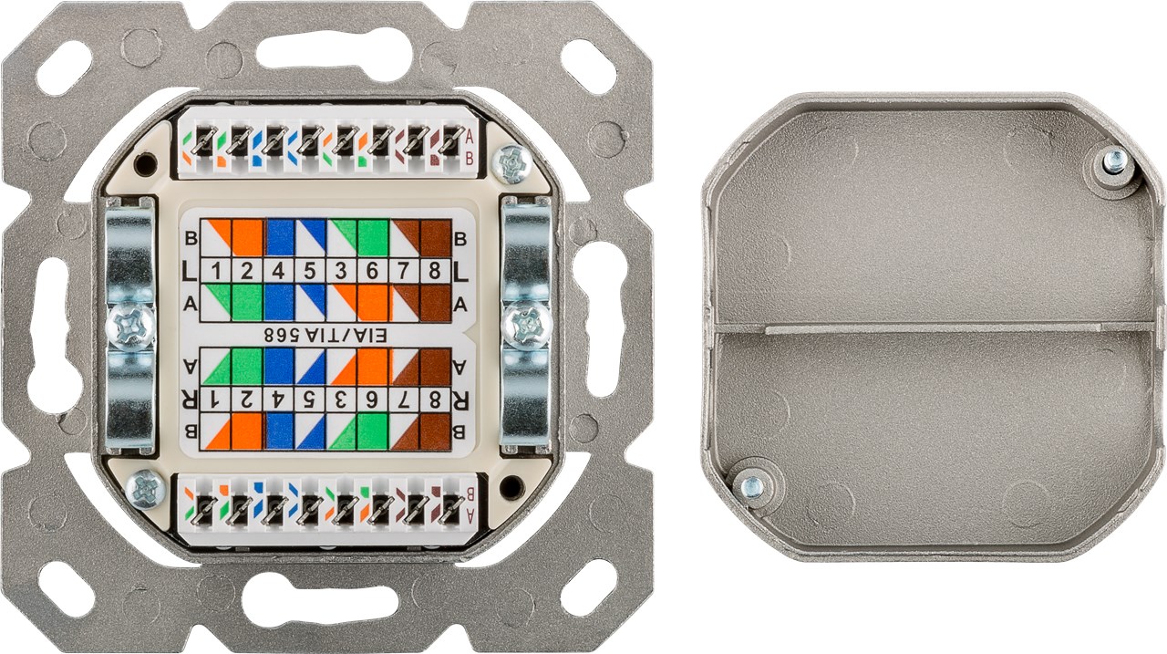 CAT 6 Universaldose inkl. Aufputzmontage-Rahmen - Farbversion Weiß - 2x RJ45-Anschlüsse, geschirmt, Klemmleiste für werkzeugfreie LSA-Montage CAT 6 Universaldose inkl. Aufputzmontage-Rahmen - Farbversion Weiß - 2x RJ45-Anschlüsse, geschirmt, Klemmleiste für werkzeugfreie LSA-Montage