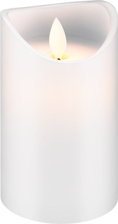 LED Echtwachs-Kerze, weiß, 7,5 x 12,5 cm - wunderschöne und sichere Lichtlösung für viele Bereiche wie Haus und Loggia, Büros oder Schulen