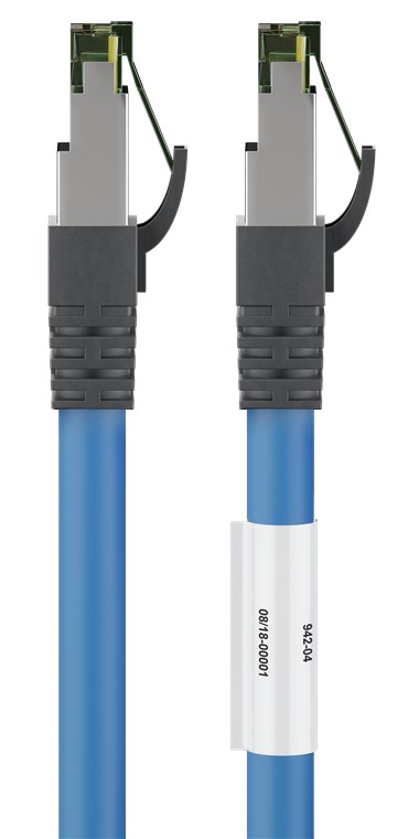 CAT 8.1 Patchkabel, S/FTP (PiMF), Blau, 0,5 m CAT 8.1 Patchkabel, S/FTP (PiMF), Blau, 5 m - Kabellänge 5 m - 99,9 % sauerstofffreier Kupferleiter (OFC), AWG 24, halogenfreier Kabelmantel (LSZH)