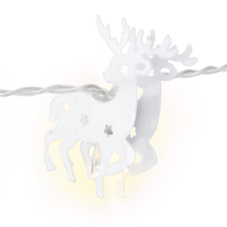 10er LED-Lichterkette "Rentier", weiß - mit Timer-Funktion, warmweiß (3000 K), batteriebetrieben 10er LED-Lichterkette "Rentier", weiß - mit Timer-Funktion, warmweiß (3000 K), batteriebetrieben
