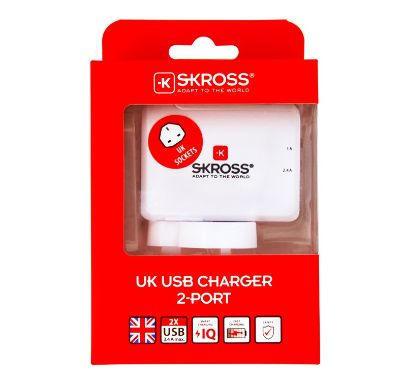 UK - USB Charger - lädt schnell und gleichzeitig bis zu zwei USB Geräte (3,4A)