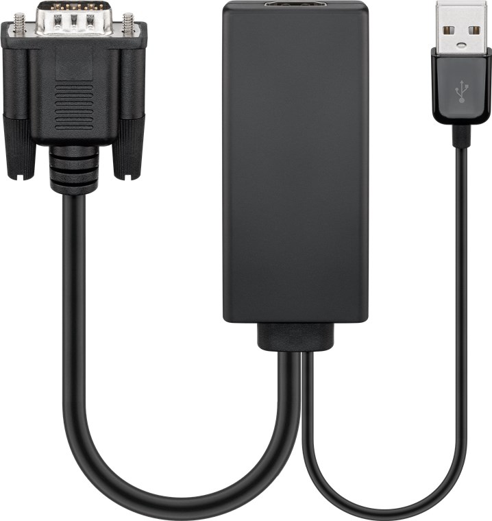 VGA/HDMI™-Adapterkabel VGA/HDMI™-Adapterkabel - Kabellänge 0.1 m - VGA-Stecker (15-polig) + USB 2.0-Stecker (Typ A) > HDMI™-Buchse (Typ A)
