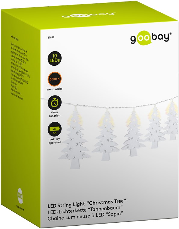 10er LED-Lichterkette "Tannenbaum" - mit Timer-Funktion, warmweiß (3000 K), batteriebetrieben 10er LED-Lichterkette "Tannenbaum" - mit Timer-Funktion, warmweiß (3000 K), batteriebetrieben