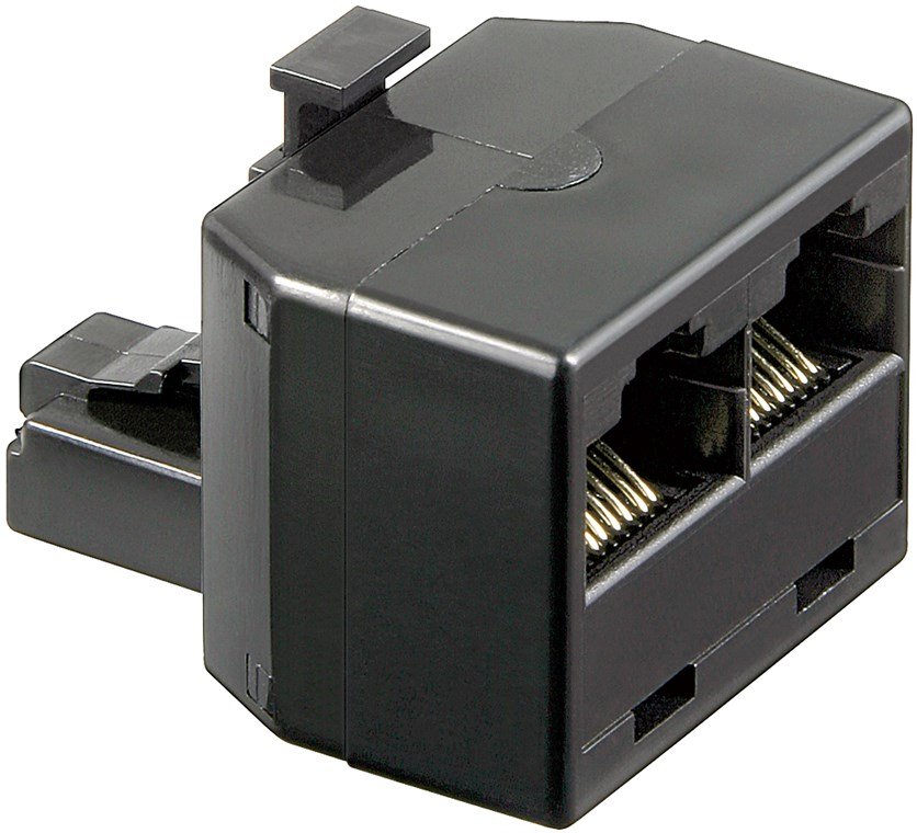 ISDN T-Adapter ISDN T-Adapter - Farbversion Schwarz - RJ45-Stecker (8P8C) > 2x RJ45-Buchse (8P8C)