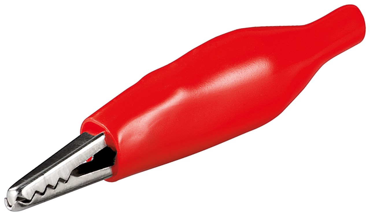 Krokodilklemme Krokodilklemme - Farbversion Rot - Länge 32,5 mm