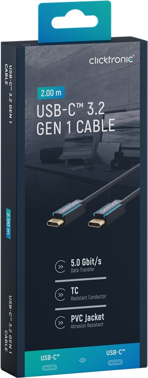 USB-C™ 3.2 Gen 1 Kabel - Kabellänge 2 m - Premium-Kabel|USB-C™-Stecker USB-C™-Stecker|2,0 m|5 Gbit/s
