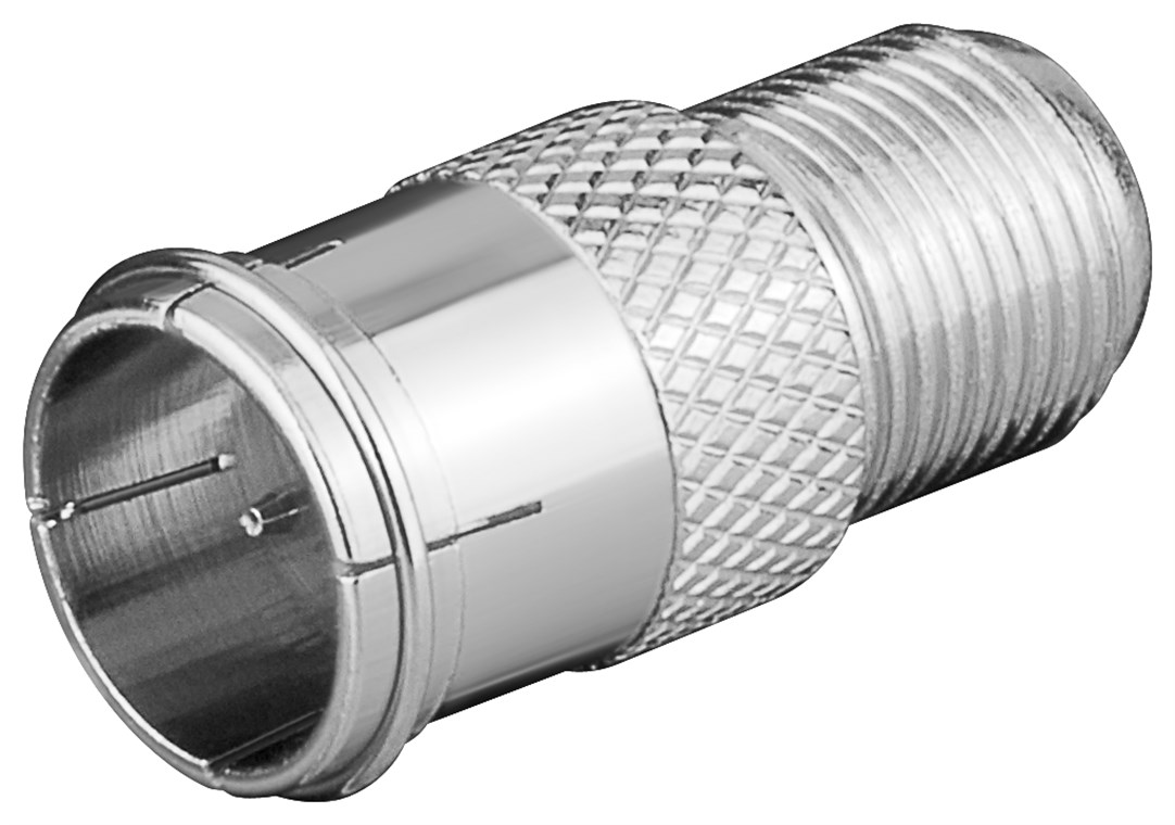 F-Adapter: F-Stecker (Quick) > F-Buchse - Anschluss, Gehäusematerial Zink - Zink