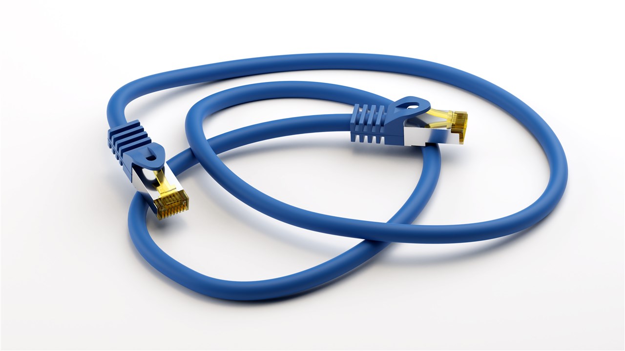 RJ45 Patchkabel CAT 6A S/FTP (PiMF), 500 MHz mit CAT 7 Rohkabel, Blau - Kabellänge 25 m - Kupferleiter (CU), halogenfreier Kabelmantel (LSZH)