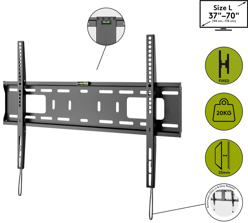 TV-Wandhalterung Pro FIXED (L) - für Fernseher von 37" bis 70" (94-178 cm) bis 50kg