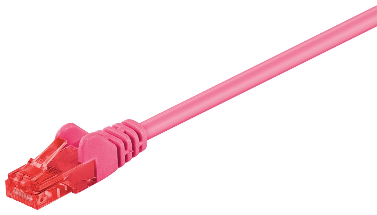 CAT 6 Patchkabel, U/UTP, Magenta, 3 m CAT 6 Patchkabel, U/UTP, Magenta, 0,25 m - Kabellänge 0.25 m - Kupferkaschierter Aluminiumleiter (CCA)