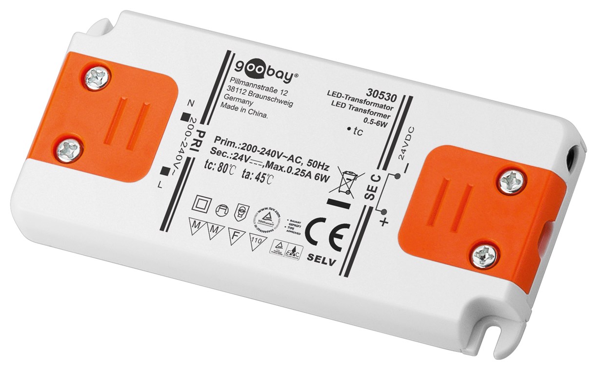 LED-Trafo 24 V/6 W LED-Trafo 24 V/6 W - 24 V DC für LEDs bis 6 W Gesamtlast