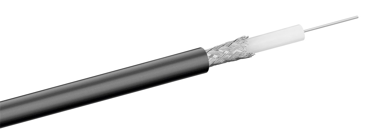 RG 58 Koaxialkabel, 2x geschirmt, 100 m, Schwarz - 2x geschirmtes Kabel für z.B. Funkübertragungen