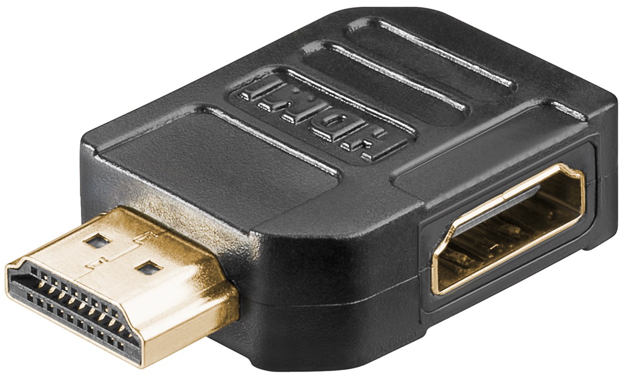 HDMI™-Adapter, vergoldet HDMI™-Adapter, vergoldet - Farbversion Schwarz - HDMI™-Buchse (Typ A) > HDMI™-Stecker (Typ A) 270°