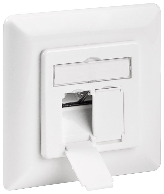 CAT 6 Unterputzdose (UP) - Farbversion Weiß - 2x RJ45-Anschlüsse, geschirmt, Klemmleiste für werkzeugfreie LSA-Montage